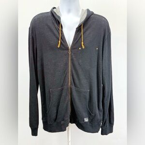 NIXON Men's black heather full zip hoodie size M